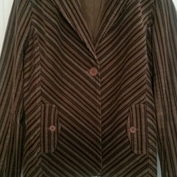 NAUTICA Corduroy Brown Striped Jacket - Picture 3 of 4